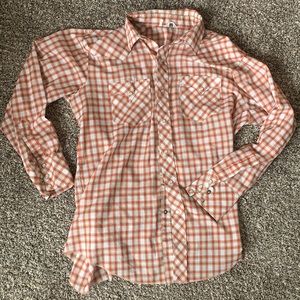 Orange western button-snap shirt